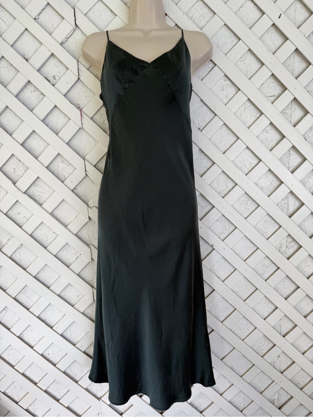 Silk Maison Silk Satin Slip Dress Midi Mulberry Silk Gray Small